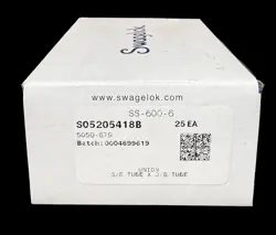 SWAGELOK SS-600-6 STAINLESS STEEL SWAGELOK TUBE FITTING, UNION, 3/8 IN. TUBE OD
