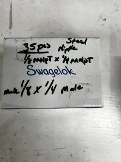 BOX OF (35) SWAGELOK STEEL REDUCING NIPPLE, 1/8