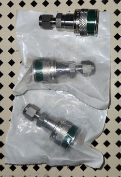 8-24 LOT OF 3 SWAGELOK SS-QC4-B-400K3 QUICK CONNECT SSQC4B400K3 GREEN KEY