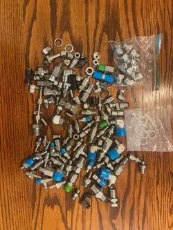 USED SWAGELOK/OTHER STAINLESS STEEL LOT, MANY CONFIGURATIONS - MAKE OFFER