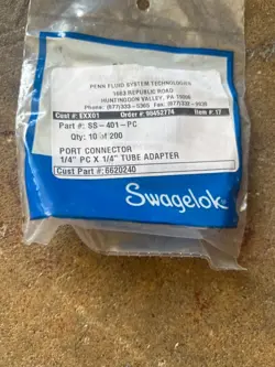 10- SWAGELOK STAINLESS STEEL PORT CONNECTOR,  1/4