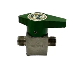 USED SWAGELOK 3/8 STAINLESS STEEL QUARTER INSTRUMENT PLUG VALVE SS-6P6T