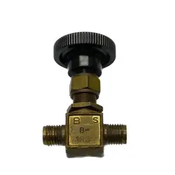 USED SWAGELOK 1/4 BRASS INTEGRAL BONNET NEEDLE VALVE B-1RS4