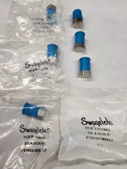 7- SWAGELOK STAINLESS VCR FACE SEAL PLUG FITTING, 1/4
