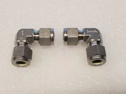 LOT OF 2 SWAGELOK SS-600-9 STAINLESS TUBE FITTING, UNION ELBOW, 3/8 X 3/8 IN.