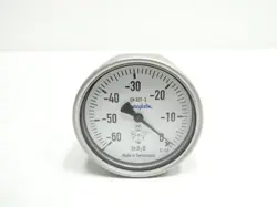 SWAGELOK EN837-3 PRESSURE GAUGE 1/4IN NPT -60-0IN-H2O