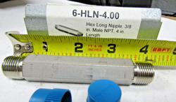 ??NEW SWAGELOK SS-6-HLN-4.00 STAINLESS NIPPLES MALE 3/8