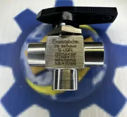 SWAGELOK SS-43GXF4 3 WAY BALL VALVE 1/4 F NPT 2500 PSIG STAINLESS STEEL