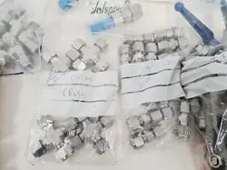 JOB LOT OF SWAGELOK PRESSURE GAUGES   COMPRESSION FITTINGS