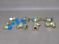 NEW LOT OF 8 PARKER/SWAGELOK BRASS 90 DEGREE ELBOW 3/8