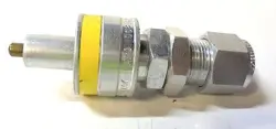 SWAGELOK QUICK CONNECT TUBE FITTING, B-QC8-D1-810, BRASS, STEM WITH VALVE, KEY 4