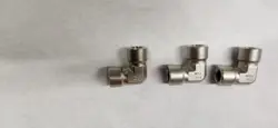 3 - SWAGELOK STAINLESS STEEL PIPE ELBOW FITTING, 1/4 IN. FEMALE NPT, SS-4-E