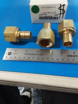 SWAGELOK B-12-TA-7-12, BRASS FEMALE TUBE ADAPTER, 3/4 IN. TUBE OD X 3/4 IN. FNPT