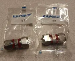 TWO SUPERLOK SUI-8 TUBE FITTINGS  1/2 COMPRESSION UNION SWAGELOK REF# SS-810-6