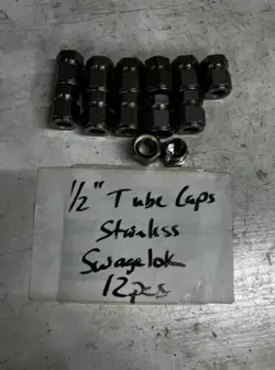 LOT OF 12PCS SWAGELOK STAINLESS STEEL CAP FITTING, 1/2