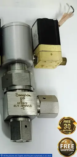 SWAGELOK 6LV-BNN33-C ELBOW BELLOWS SEALED VALVE W/ HUMPHREY B3E1 24VDC VALVE