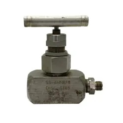 USED WHITEY/SWAGELOK 1/2 NPT 10000 PSI HIGH PRESSURE NEEDLE VALVE SS-6HNBF8