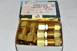 PACK OF 10 NEW SWAGELOK B-810-71-4 BRASS PIPE ADAPTER 1/2'' TUBE 1/4'' NPT