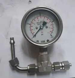 WIKA 316 SS 200 PSI PRESSURE GAUGE W/ SWAGELOK 316 JRA TEE   FITTINGS  (R5S1.7B2