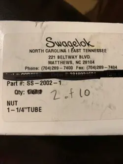 SWAGELOK SS-2002-1 2 PCS NEW IN BOX NUT 1-1/4 TUBE