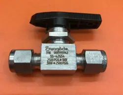 SWAGELOK  SS-42GS4, 1-PIECE 40 SERIES BALL VALVE   0.6 CV, 1/4 IN.  TUBE FITTING