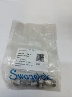 QTY 4 SWAGELOK STAINLESS STEEL CAP FITTING, 1/4