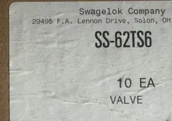 NEW BOX OF 10 SWAGELOK STAINLESS 60 SERIES BALL VALVE, 3/8