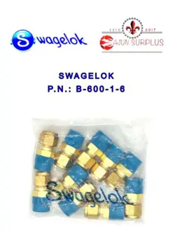 QTY:10 ~NEW~ SWAGELOK P.N.: B-600-1-6, 3/8 TUBE OD X 3/8 MNPT BRASS CONNECTOR!