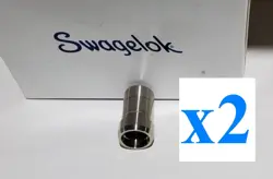 X2 NEW SWAGELOK SS-1611-PC STAINLESS FITTING, PORT CONNECTOR 1 INCH TUBE OD 2PCS