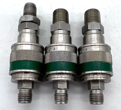 [QTY: 3] NOB SWAGELOK QC4 KEY 3 GREEN QUICK CONNECT STEM COUPLER LOT 316 SS