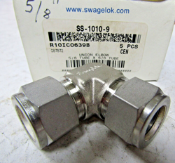 ??NEW SWAGELOK SS-1010-9 STAINLESS STEEL TUBE UNION ELBOW 5/8 TUBE O.D