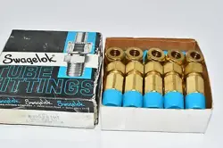 PACK OF 10 NEW SWAGELOK B-810-3-8TMT BRASS TUBE FITTING, MALE RUN TEE, 1/2 IN. T