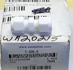 5/16 TEFLON, PFA, PTFE COMPRESSION TUBE UNION-T-500-6 SWAGELOK [OF36]