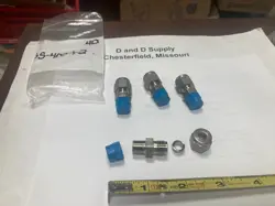 LOT OF 4, SWAGELOK SS-400-1-2, STAINLESS STEEL  FITTINGS, 1/4