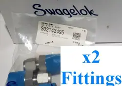 X2 NEW SWAGELOK SS-810-1-12BT BORED-THROUGH FITTING 1/2 IN TUBE OD X 3/4 MNPT