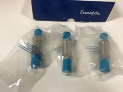 LOT OF THREE (3) SWAGELOK SS-4F-VCR-05 FILTERS AND SS-4BK-V51 BELLOWS VALVE