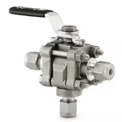 SS-63XTS8 STAINLESS STEEL 60 SERIES 3-WAY BALL VALVE REINFORCED PTFE SEATS 1/2