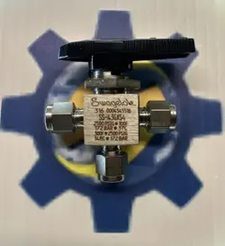SWAGELOK SS-43GXS4 STAINLESS 1 PIECE 3 WAY BALL VALVE 2500PSI 1/4
