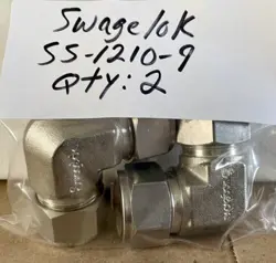 LOT OF TWO NEW SWAGELOK SS-1210-9 STAINLESS STEEL 3/4 UNION ELBOW FITTINGS