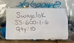 LOT OF 10 SWAGELOK SS-600-1-6 STAINLESS STEEL FITTINGS 3/8