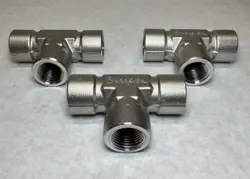NEW (LOT OF 3) SWAGELOK SS-8-T STAINLESS STEEL TEE, 1/2