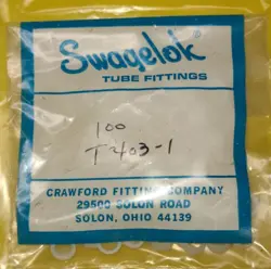 SWAGELOK T-403-1 PTFE FRONT FERRULE FOR 1/4 IN. SWAGELOK TUBE FITTING