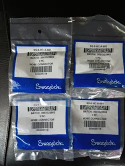 LOT OF 4 NEW SWAGELOK SS-6-HC-A-601 STAINLESS STEEL HOSE CONNECTOR 3/8