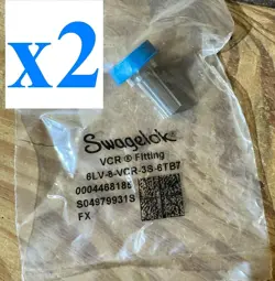 X2 NEW SWAGELOK 6LV-8-VCR-3S-6TB7 FITTING 1/2 IN VCR X 3/8 X 0.035 IN TBW 0.75IN