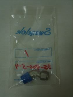 1- SWAGELOK STAINLESS STEEL 45 ELBOW FITTING, 1/4