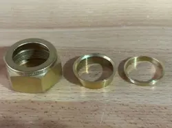 SWAGELOK BRASS NUT AND FERRULES SET FOR 7/8 INCH  B-1412-1,  B-1413-1,  B-1414-1