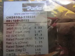 MINT CONDITION PARKER CM341GJ-116534 MOTOR **EXPRESS SHIP AVAILABLE