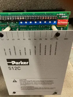 PARKER 512C DC DRIVE 32 AMP OUTPUT SUPPLY VOLTAGE 110 TO 480 50/60 HZ 1 PHASE 