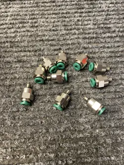 BOX OF 10 PARKER 68GC-5/32-0 10-32 UNF 5/32IN TUBE STAINLESS CONNECTOR FITTING