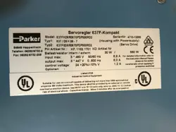 PARKER SSD SERVO 637F COMPACT - USED - 637FKD6R0670PDP000RD2